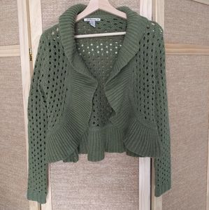 Forever 21 Green Wool Blended Knit Cardigan